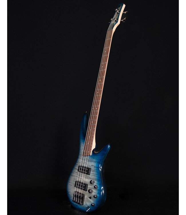 Ibanez SR400EQM 4-String Electric Bass, Stained Cosmic Blue Starburst