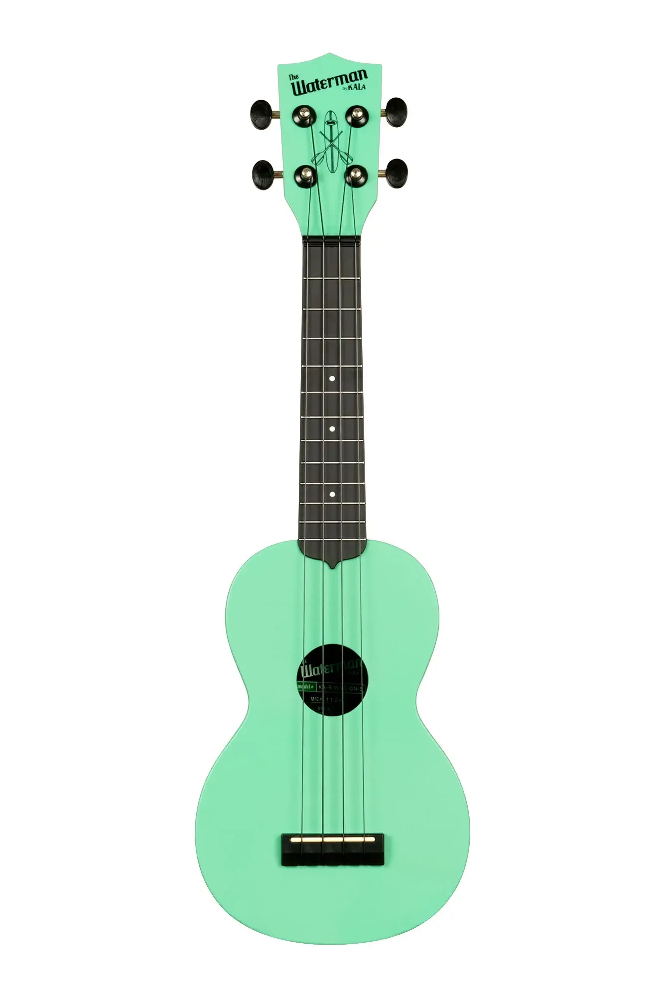 Kala KA-WMS-GN-S Waterman Soprano Ukulele, Sea Foam Green - Sims Music