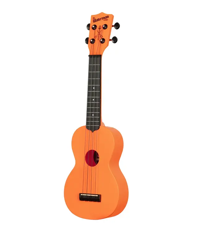 Kala KA-WMS-OR-S Waterman Soprano Ukulele, Sunset Orange