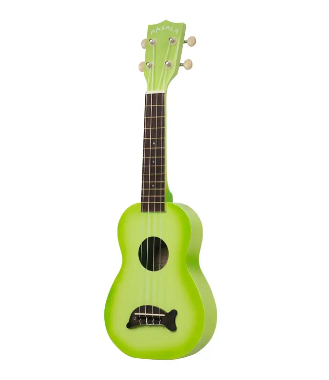 Makala Dolphin Series Soprano Ukulele, Green Apple Burst