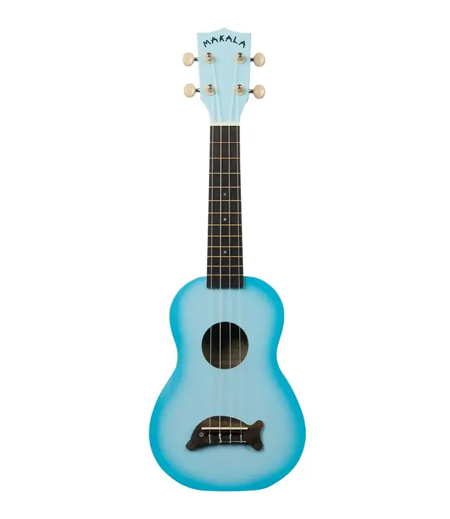Kala Makala Soprano Dolphin Series Ukulele, Light Blue Burst