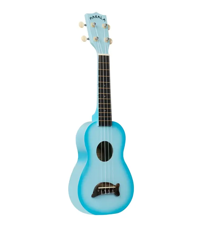 Kala Makala Soprano Dolphin Series Ukulele, Light Blue Burst