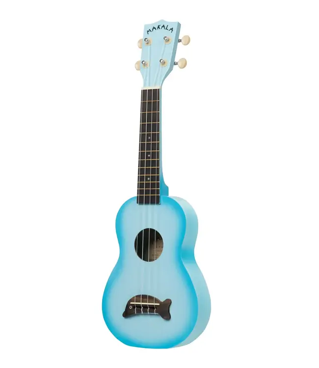 Kala Makala Soprano Dolphin Series Ukulele, Light Blue Burst