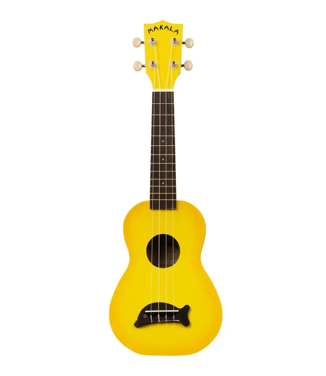 Kala Makala Soprano Dolphin Series Ukulele, Yellow Burst