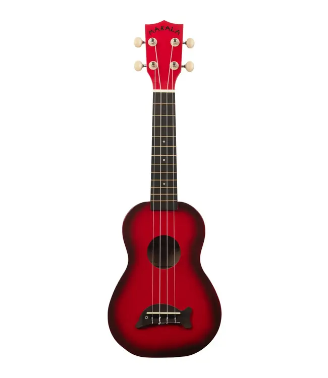 Kala Makala Soprano Dolphin Series Ukulele, Red Burst