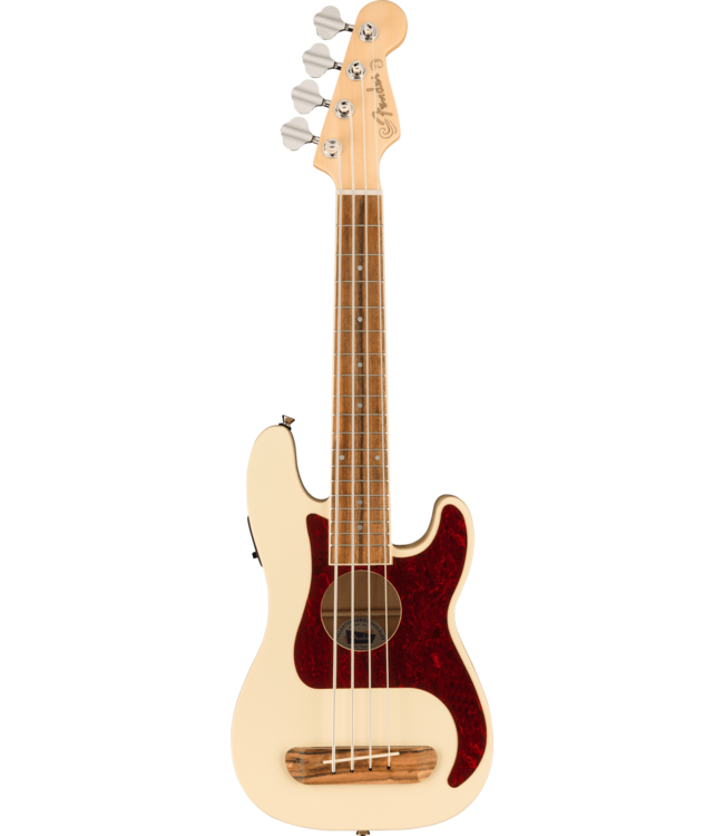 Fender Fullerton Precision Bass Uke, Walnut FB, Olympic White