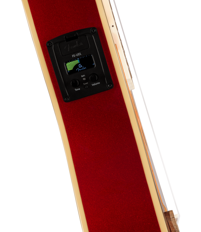 Fender Fullerton Strat Uke, Walnut FB, Candy Apple Red