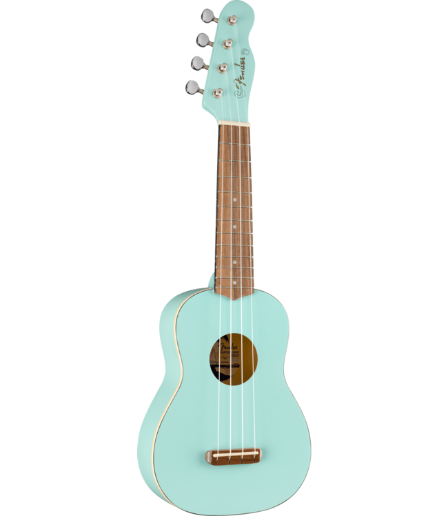 Fender Venice Soprano Uke, Walnut FB, Daphne Blue