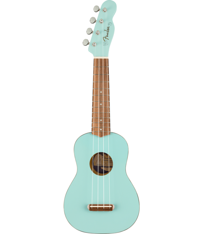 Fender Venice Soprano Uke, Walnut FB, Daphne Blue