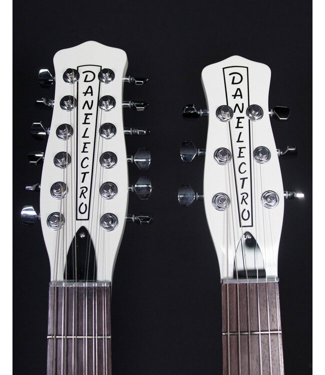 Danelectro 6/12 Doubleneck, White Pearl