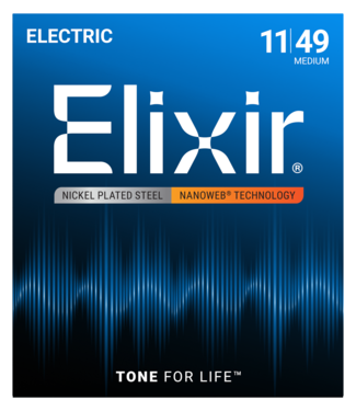 Elixir Eilxir Nanoweb Electric Guitar Strings, Medium 11-49