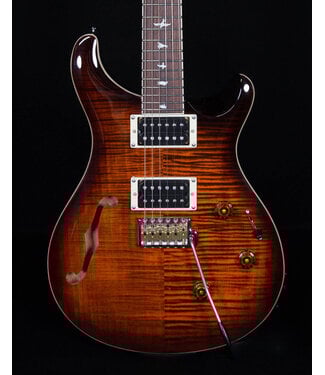PRS PRS SE Custom 24 Semi-Hollow with Piezo, Orange Tiger Smokeburst
