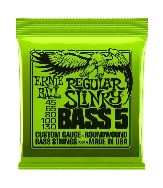 Ernie Ball Ernie Ball 2836 Regular Slinky 5-String Bass Set, Long Scale 45-130