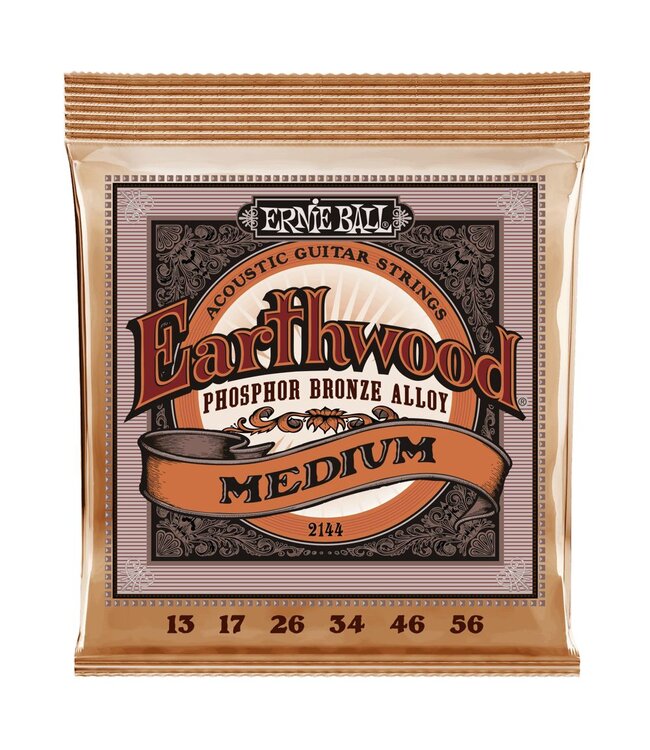 Ernie Ball 2144 Earthwood Phosphor Acoustic String Set, 13-56
