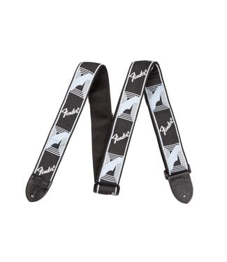 Fender Fender® 2" Monogrammed Strap, Black/Light Grey/Blue