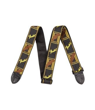 Fender Fender® 2" Monogrammed Strap, Black/Yellow/Brown