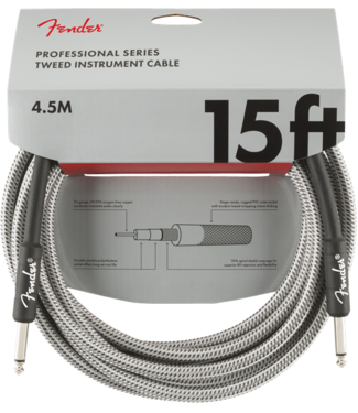 Fender Fender Professional Series Instrument Cable, 15', White Tweed