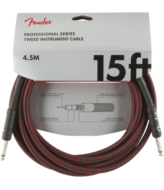 Fender Fender Professional Series Instrument Cable, 15', Red Tweed