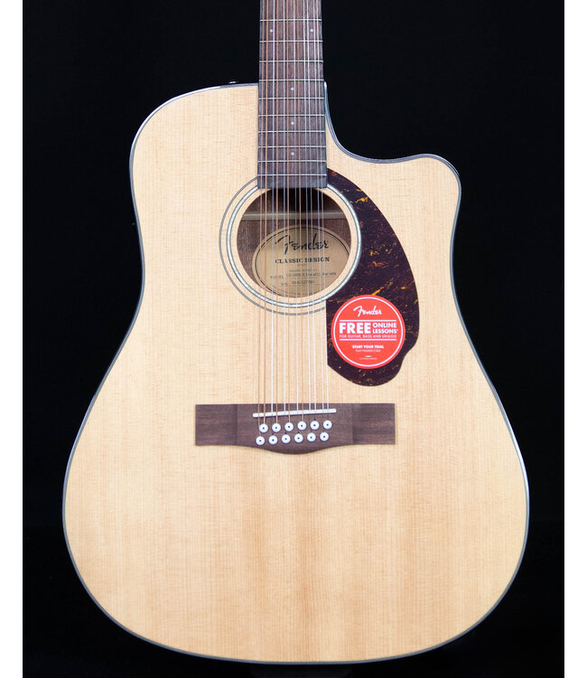 Fender CD-140SCE 12-String, Walnut Fingerboard, Natural with Case