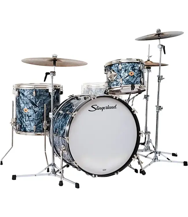 Slingerland 3pc Radio King Drum Kit, 13"T, 16"F, 24"K - Black Diamond Pearl