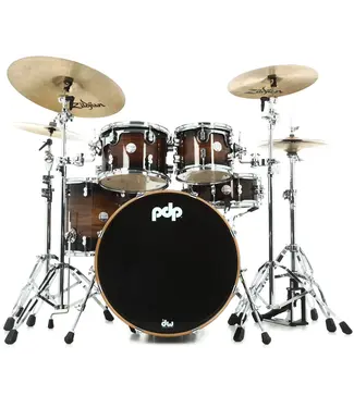 PDP PDP Concept Exotic 5 Piece Drum Set, Walnut to Charcoal Burst PDP PDP Concept Exotic 5 Piece Drum Set, Walnut to Charcoal Burst