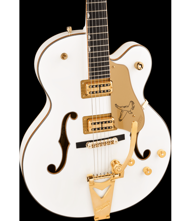 Gretsch Synchromatic Falcon Hollow Body Single-Cut with Bigsby, Ebony FB, Snowcrest White