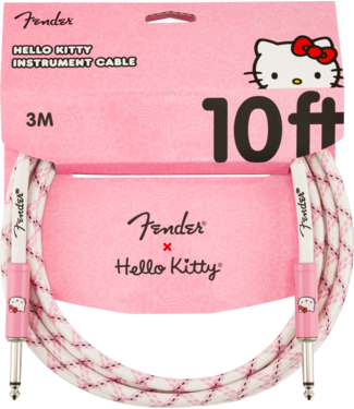Fender Fender® x Hello Kitty® White/Pink Woven Cable, 10 Foot