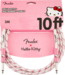 Fender® x Hello Kitty® White/Pink Woven Cable, 10 Foot