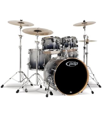 PDP PDP Concept Maple 5 Piece Drum Set, Silver To Black Sparkle Fade
