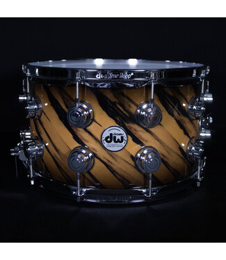 Drum Workshop DW 14" x 8" SSC Maple Exotic Snare Drum, Candy Black Burst Over Twisted Ivory Ebony