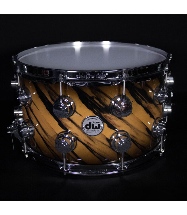 DW 14" x 8" SSC Maple Exotic Snare Drum, Candy Black Burst Over Twisted Ivory Ebony