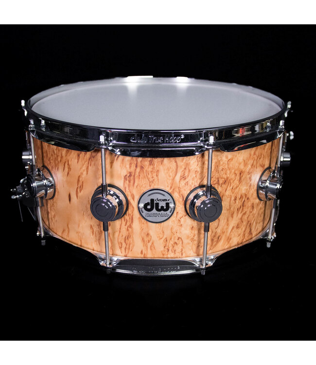 DW 14" x 6.5" Collector's Series Snare Drum, Exotic Vertical Kurillian Birch, Hard Satin