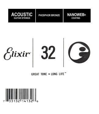 Elixir Elixir Nanoweb Single .32 Phosphor Bronze Wound String