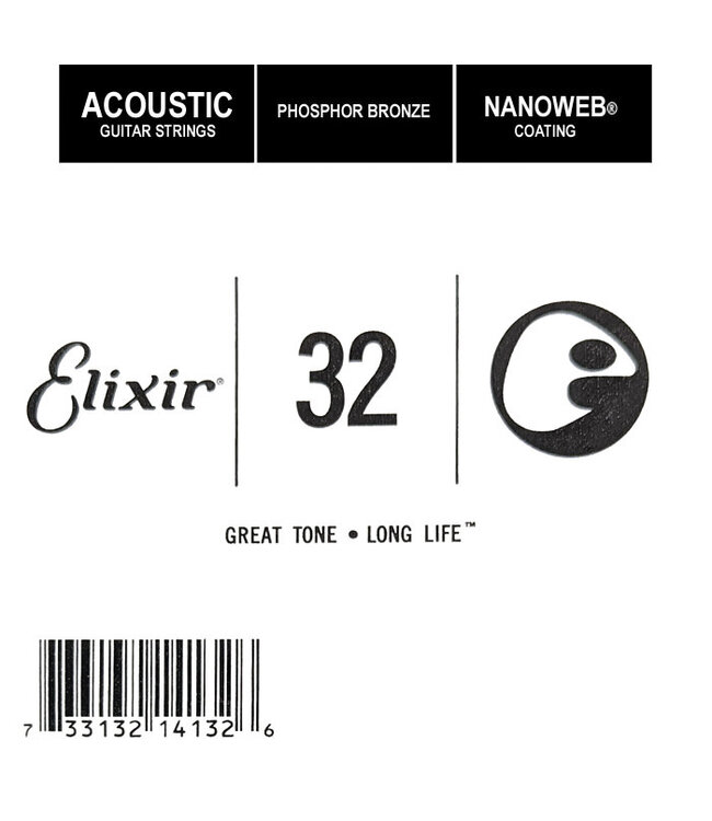 Elixir Nanoweb Single .32 Phosphor Bronze Wound String