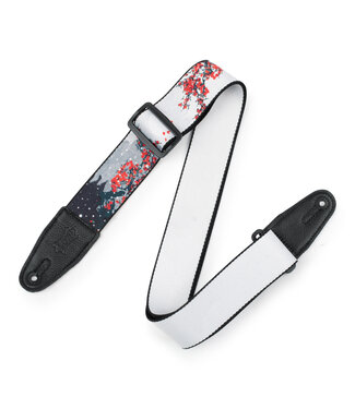 Levy's Levy's 2" Poly Guitar Strap, Cherry Blossoms & Snow