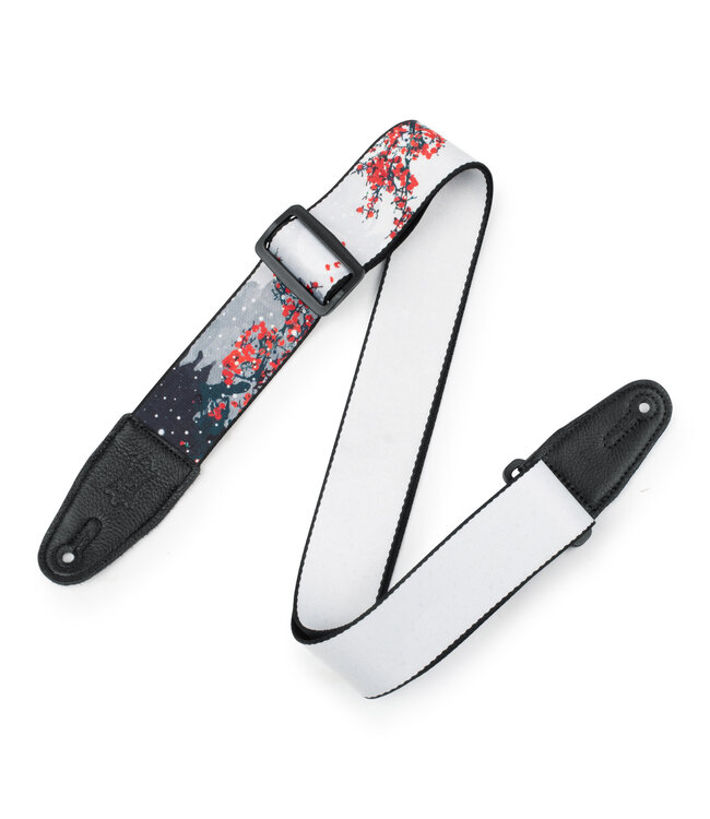 Levy's 2" Poly Guitar Strap, Cherry Blossoms & Snow