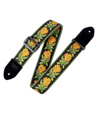 Levy's Levy’s 2″  Woven Cotton Guitar Strap, Floral Yellow