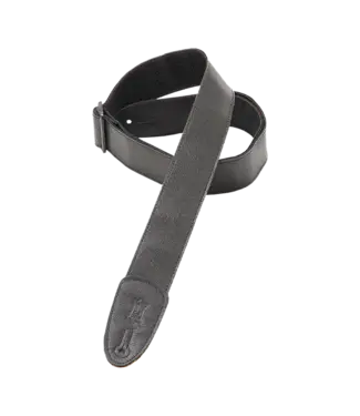 Levy's Levy's 2" Garment Leather Guitar Strap, Black