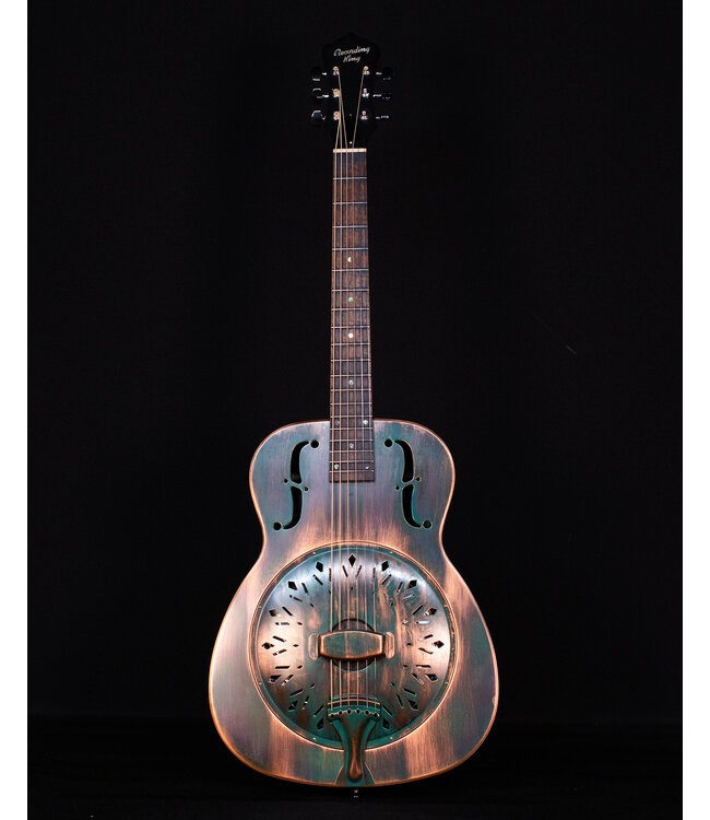 Recording King Swamp Dog Style-O Resonator, Distressed Vintage Green - USED