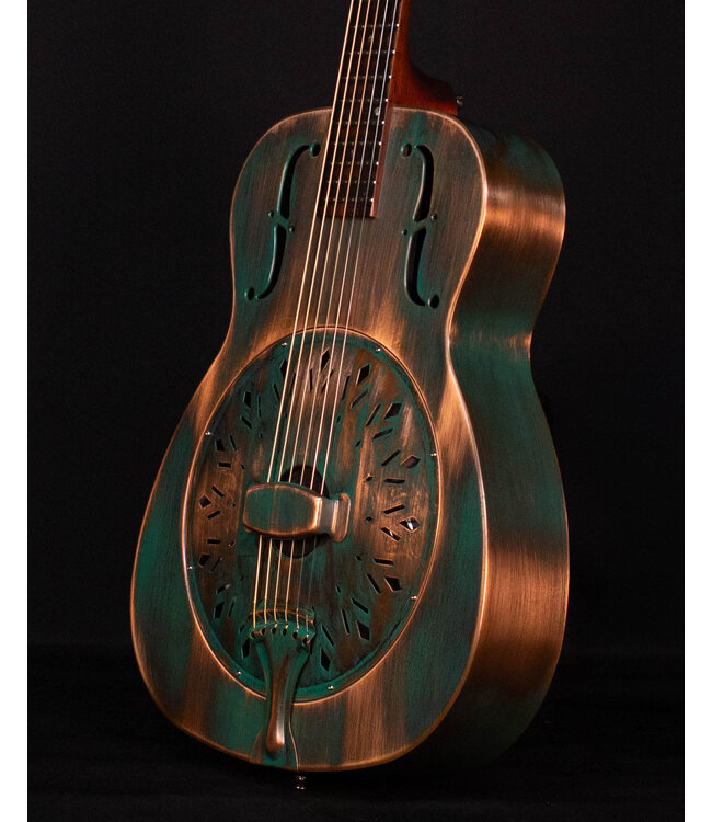 Recording King Swamp Dog Style-O Resonator, Distressed Vintage Green - USED