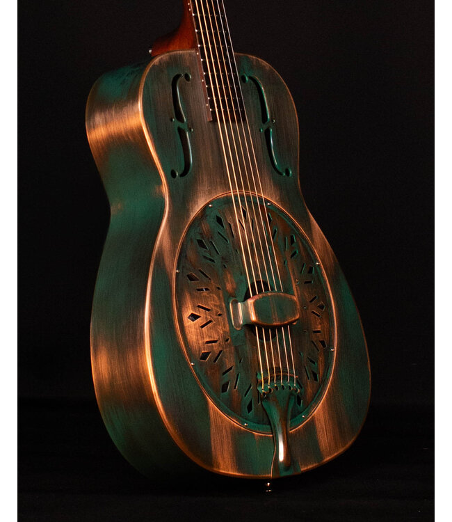 Recording King Swamp Dog Style-O Resonator, Distressed Vintage Green - USED