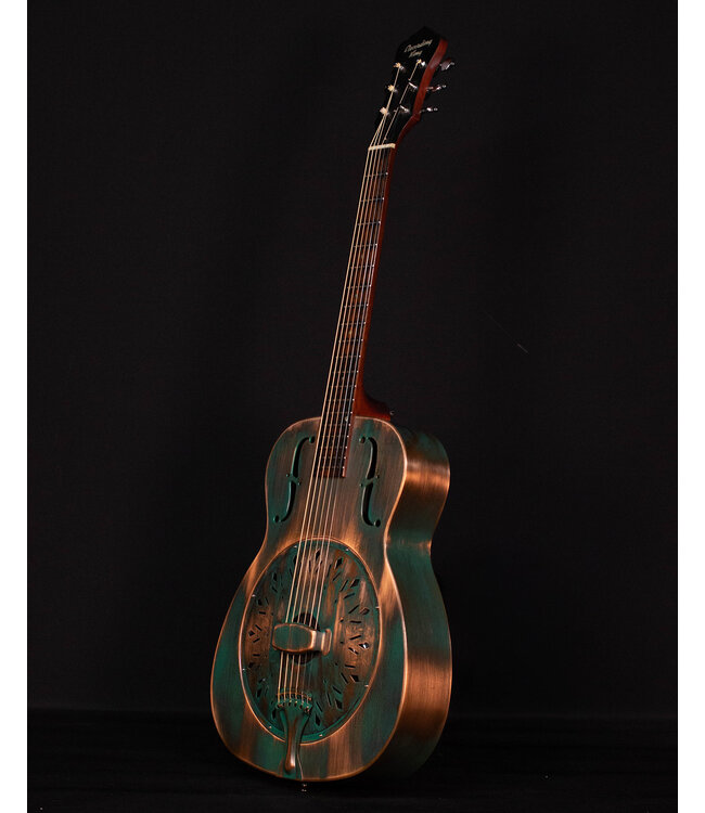 Recording King Swamp Dog Style-O Resonator, Distressed Vintage Green - USED