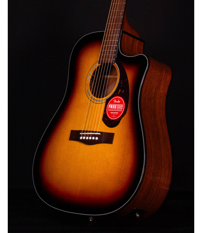 Fender CD-140SCE Dreadnought, Walnut FB, Sunburst with Case