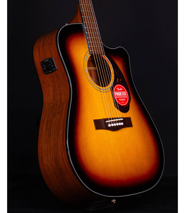 Fender CD-140SCE Dreadnought, Walnut FB, Sunburst with Case