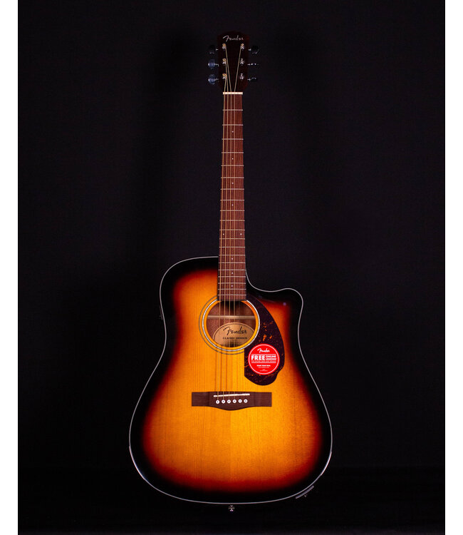 Fender CD-140SCE Dreadnought, Walnut FB, Sunburst with Case