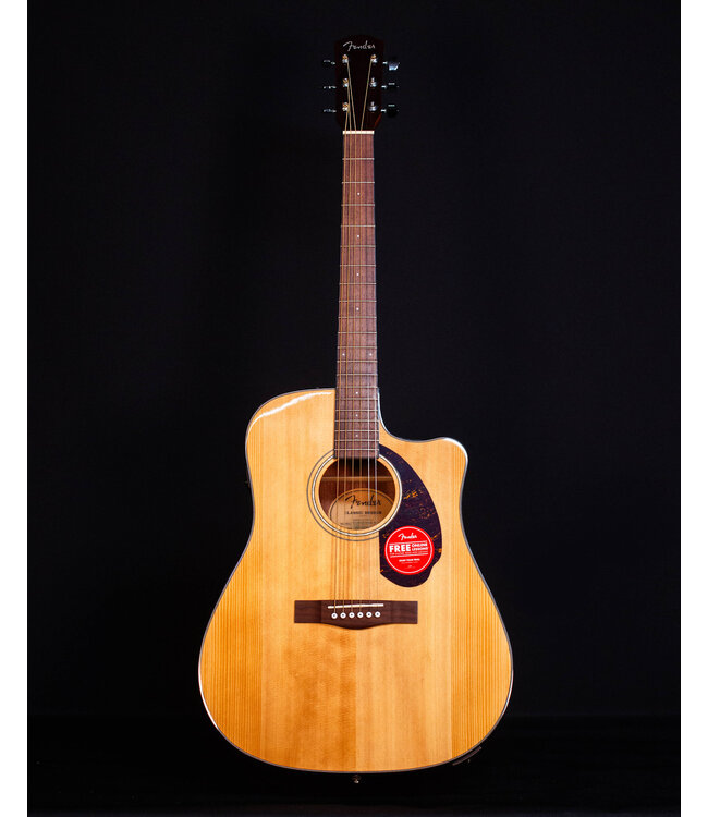 Fender CD-140SCE Dreadnought, Walnut FB, Natural with Case