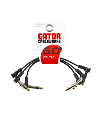 Gator Cableworks Gator Cableworks Composer Series Flat Patch Cables, 6 inch - 3 Pack
