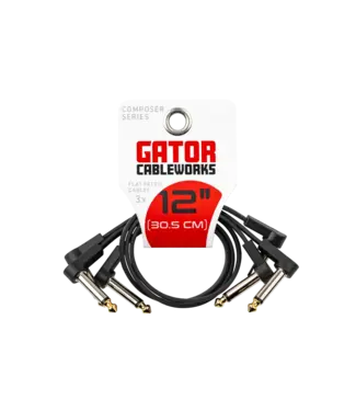 Gator Cableworks Gator Cableworks Composer Series Flat Patch Cables, 12 inch - 3 Pack