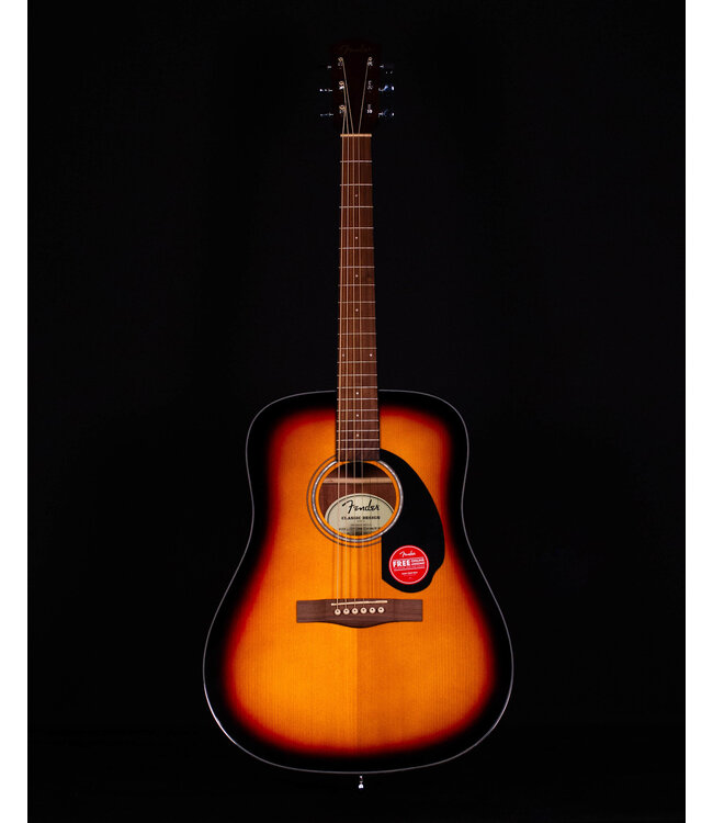 Fender CD-60 Dreadnought V3 with Case, Walnut FB, Sunburst