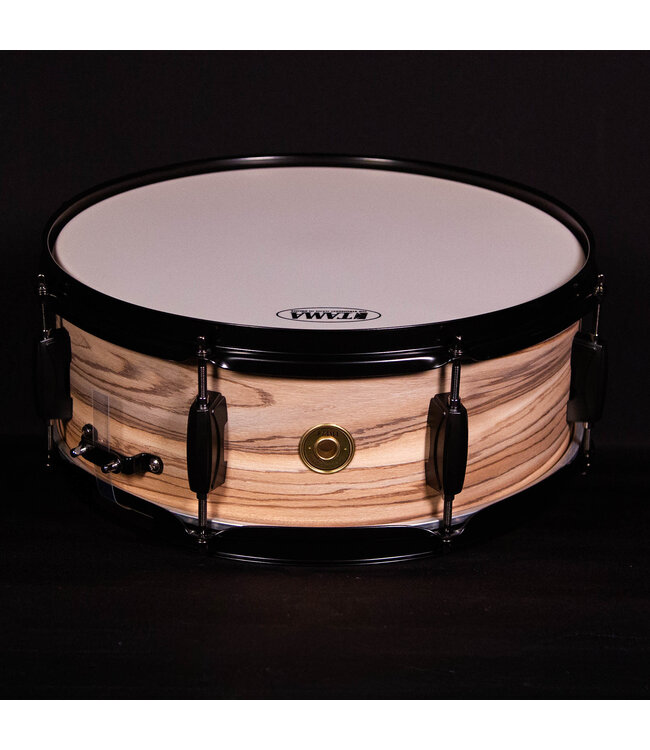 Tama 14"x 5.5" Woodworks Poplar Snare Drum, Zebra Wood Wrap